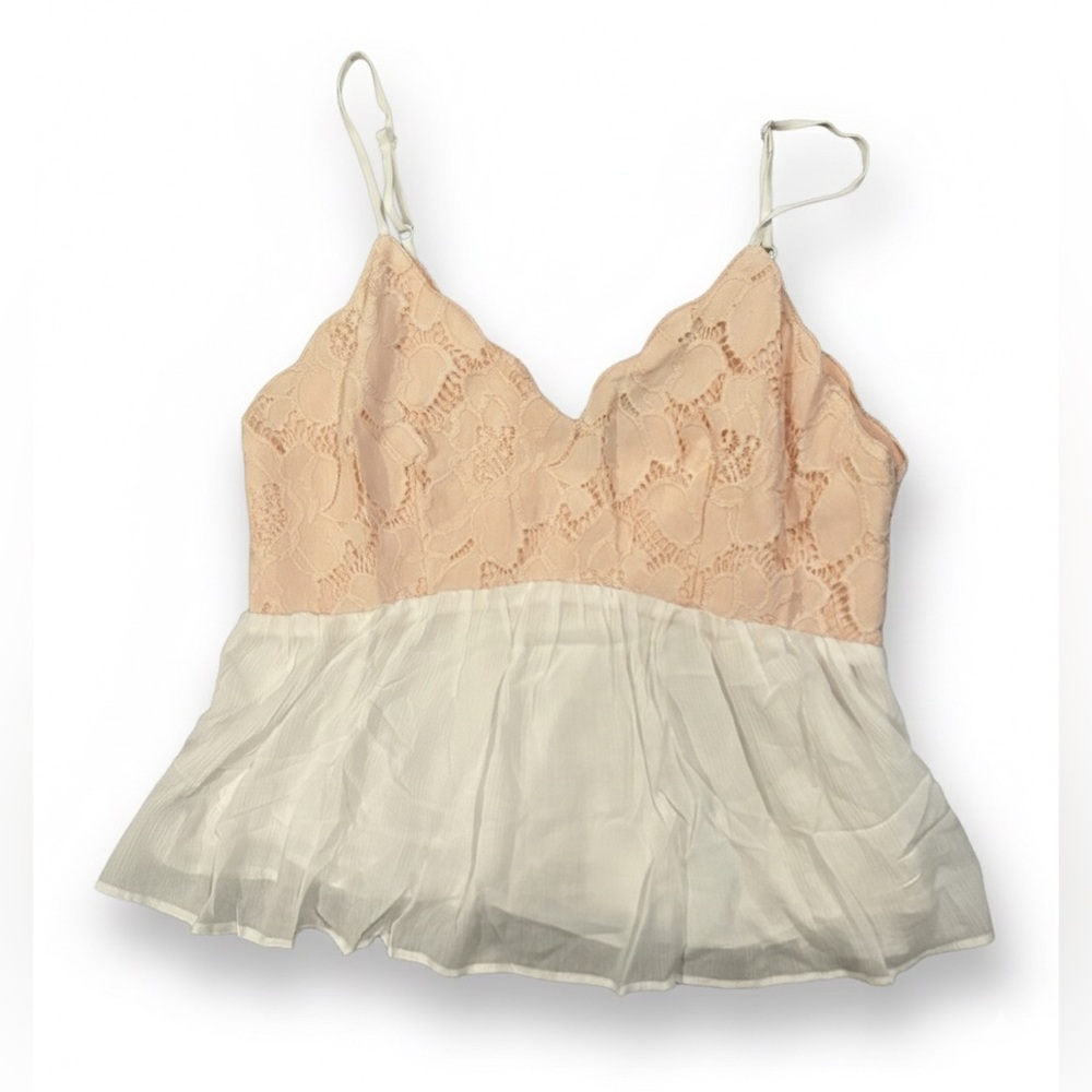 BLUSH NOIR Lace Peplum Top M NWT